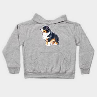 Bernese mountain dog with black, white, and brown fur Kids Hoodie